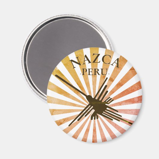 Nazca Peru Hummingbird Retro Sunset Magnet (Vorderseite/Rückseite)