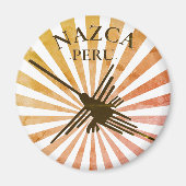 Nazca Peru Hummingbird Retro Sunset Magnet (Vorne)