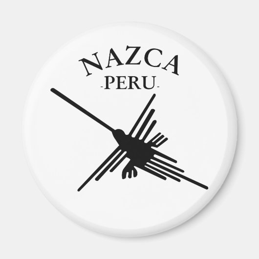 Nazca Peru Kolibri mit gebogenem Text Magnet (Vorne)