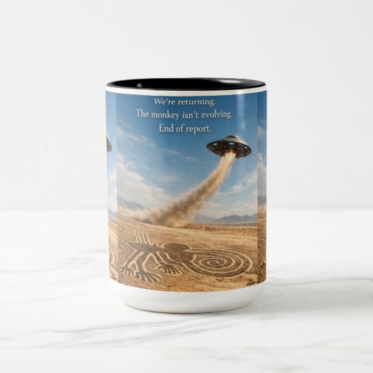 Nazca The monkey Zweifarbige Tasse (Mittel)