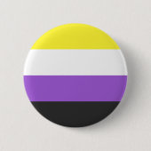 NB Flag für nicht binäre Pride Button (Vorderseite)