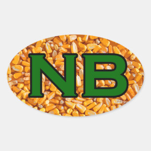 NB - Nebraska USA Oval Logo (Mais) Ovaler Aufkleber