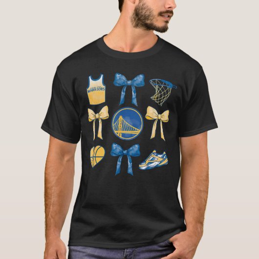 NBA Golden State Warriors Bow Grid retro T-Shirt (Vorderseite)