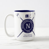 NBC-Tasse mit Wappen und n-Logo Zweifarbige Tasse (Links)