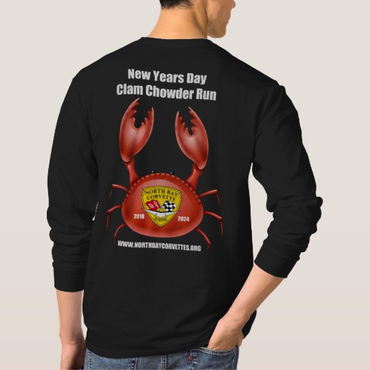 NBCA New Years Day Clam Chowder Run T - Shirt (Rückseite)