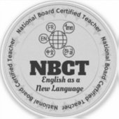 NBCT-Lehrer Englisch als neue Sprache Aufkleber (Vorderseite)