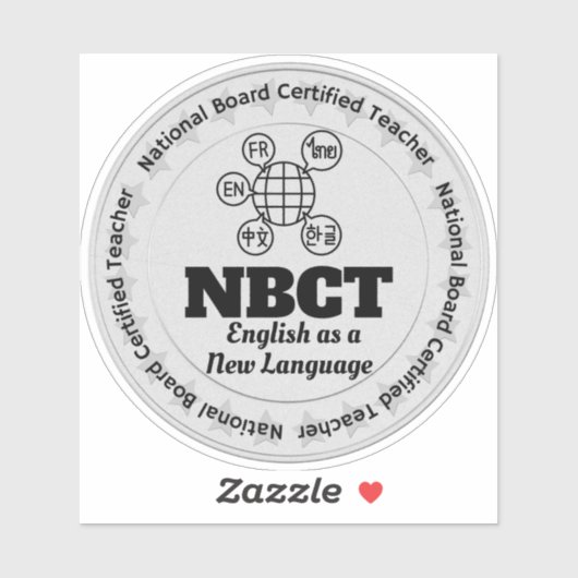 NBCT-Lehrer Englisch als neue Sprache Aufkleber (Blatt)