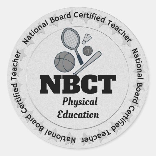 NBCT National Board Teacher Physische Bildung Runder Aufkleber (Vorderseite)