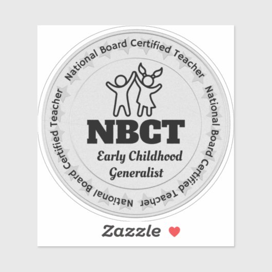 NBCT Teacher Early Chilhood Generalist Board Cert Aufkleber (Blatt)