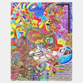 NBK Alice saure Reise-psychedelische Collage Fleecedecke (Vorderseite)