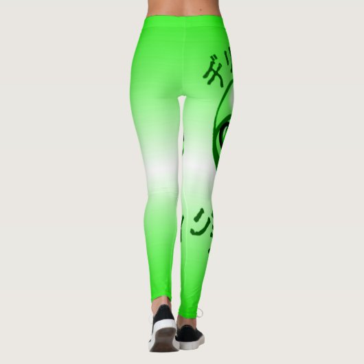 NBK Neonalien-Liebe-Schwarz-Licht-Rave Leggings (Rückseite)
