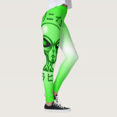 NBK Neonalien-Liebe-Schwarz-Licht-Rave Leggings (Rechts)
