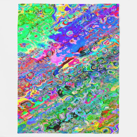 NBK Trippy psychedelische saure Wachs-gefärbte Fleecedecke (Vorderseite)