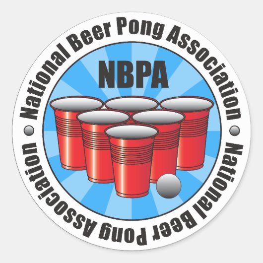 NBPA National Beer Pong Association Sternexplosion Runder Aufkleber (Vorderseite)