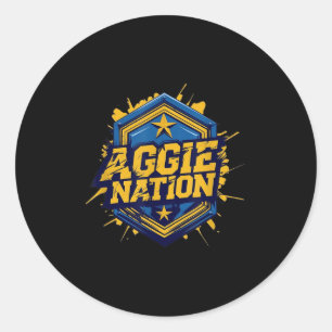 NC A&t Univ Aggie Nation Graffiti Graphic Runder Aufkleber