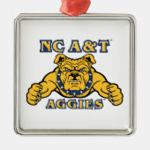 NC A&T Aggies | Aggie Bulldog Ornament Aus Metall (Vorne)