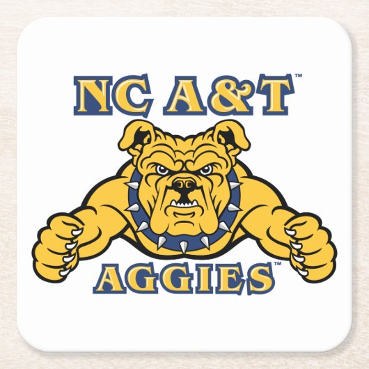 NC A&T Aggies | Aggie Bulldog Rechteckiger Pappuntersetzer (Vorderseite)