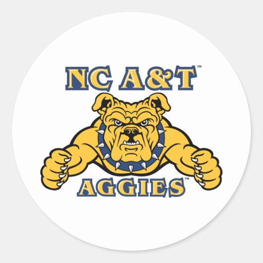 NC A&T Aggies | Aggie Bulldog Runder Aufkleber (Vorderseite)