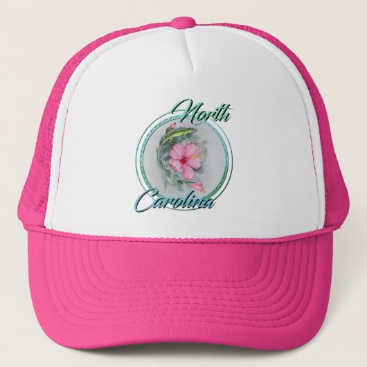 NC Anole & Hibiskus Truckerkappe (Vorderseite)