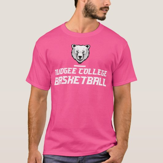 Nc Basketball Weißer Text T-Shirt (Vorderseite)