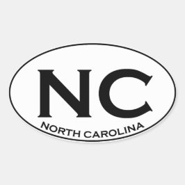 NC - North Carolina Ovaler Aufkleber