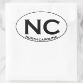 NC - North Carolina Ovaler Aufkleber (Tasche)