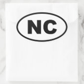 NC North Carolina Ovaler Aufkleber (Tasche)