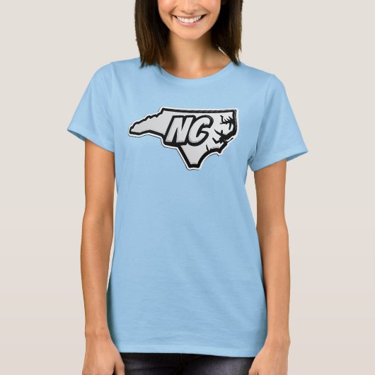 NC - Staatsumriss T-Shirt (Vorderseite)