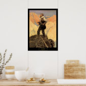 NC Wyeth Historienbild "Der Prospektor" Poster (Küche)