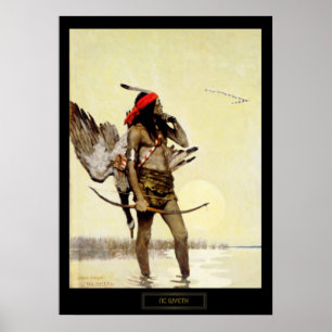 NC Wyeth Historienbild Native Indian Jagdszene Poster