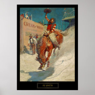 NC Wyeth Historienmalerei "Das Rodeo" Poster