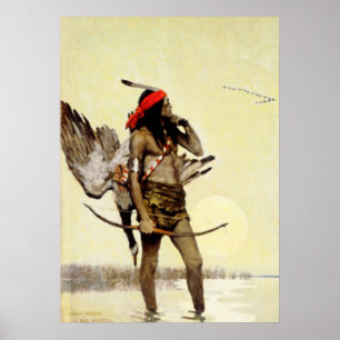 NC Wyeth Historische Malerei Indianerjagd Poster