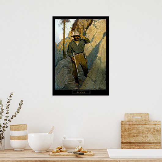 NC Wyeth Historische Malerei "The Sheriff" Poster (Küche)