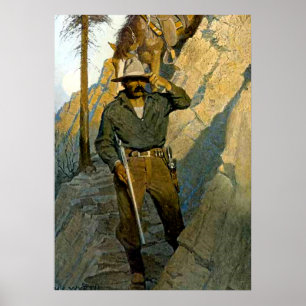 NC Wyeth Historische Malerei "The Sheriff" Poster
