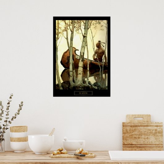 NC Wyeth Historisches Gemälde Indianerkanone #2 Poster (Küche)