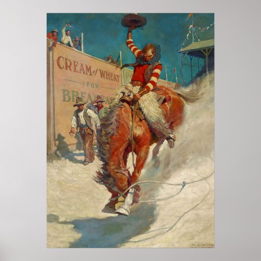 NC Wyeth Historisches Gemälde "The Rodeo" Poster (Vorne)