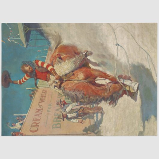 NC Wyeth Historisches Gemälde "The Rodeo" Seidenpapier (Vorderseite)