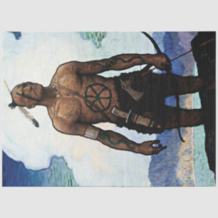 NC Wyeth-Malerei „Der letzte Mohikaner“ Seidenpapier