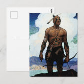 NC Wyeth Painting "Last of the Mohicans" Postkarte (Vorne/Hinten)