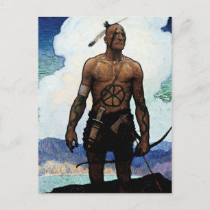 NC Wyeth Painting "Last of the Mohicans" Postkarte