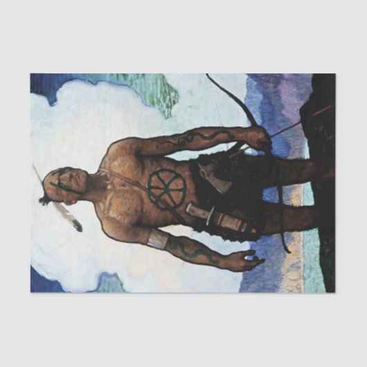 NC Wyeth Painting "Last of the Mohicans" Seidenpapier (Vorderseite)