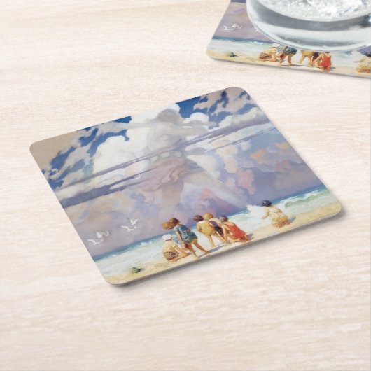 NC Wyeth The Giant Artwork Beach Coastal Rechteckiger Pappuntersetzer (angewinkelt)