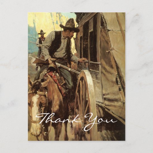 NC Wyeth Vintag Cowboy Postkarte (Vorderseite)