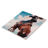 NC Wyeth Western Malerei "Bucking" Fliese (Seite)
