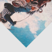 NC Wyeth Western Malerei "Bucking" Seidenpapier (Ausschnitt)