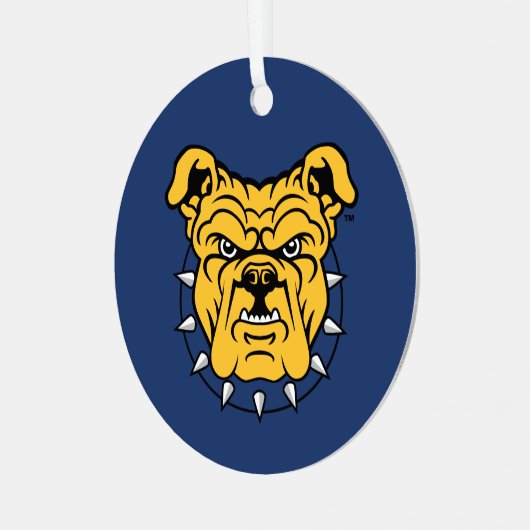 NCA&T Staat University | Bulldog Face Ornament Aus Metall (Vorderseite links)