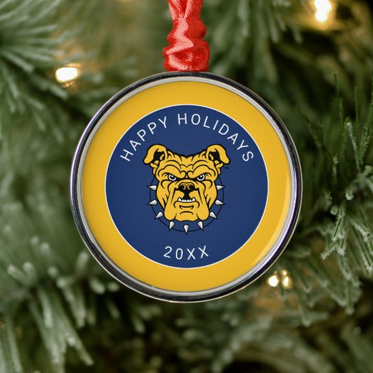 NCA&T Staat University | Bulldog Face Ornament Aus Metall (Baum)