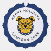 NCA&T Staat University | Bulldog Face Ornament Karte (Rückseite)