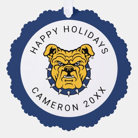 NCA&T Staat University | Bulldog Face Ornament Karte (Vorderseite)