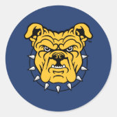 NCA&T Staat University | Bulldog Face Runder Aufkleber (Vorderseite)